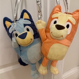 Blue and Orange BLUEY & BINGO Plush Crossbody Bags